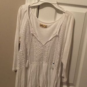 Small hollister white Lacey shirt
